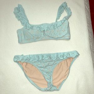 J. Crew Blue Scalloped Bikini